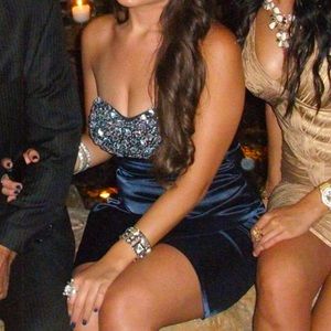 Navy blue dress with beats